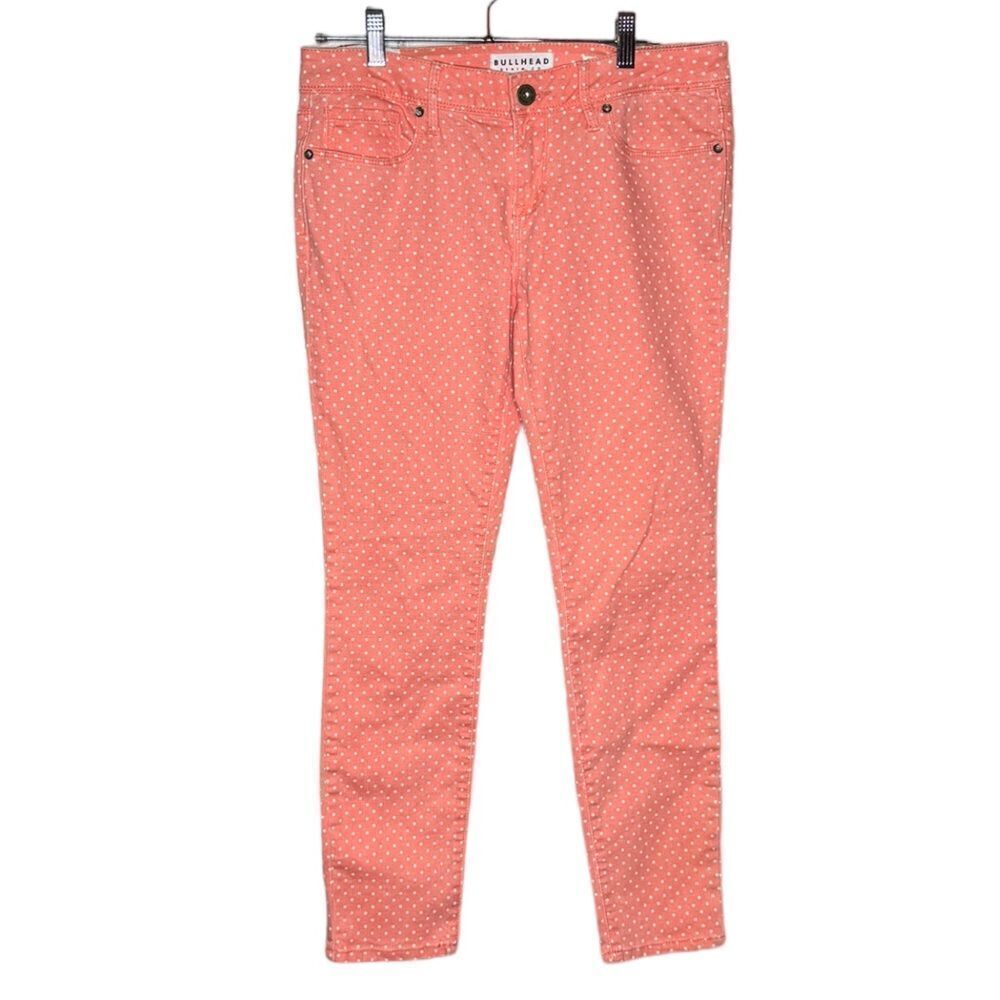 Bullhead (Pacsun) Ankle Skinniest light coral with white dots Pants size 9